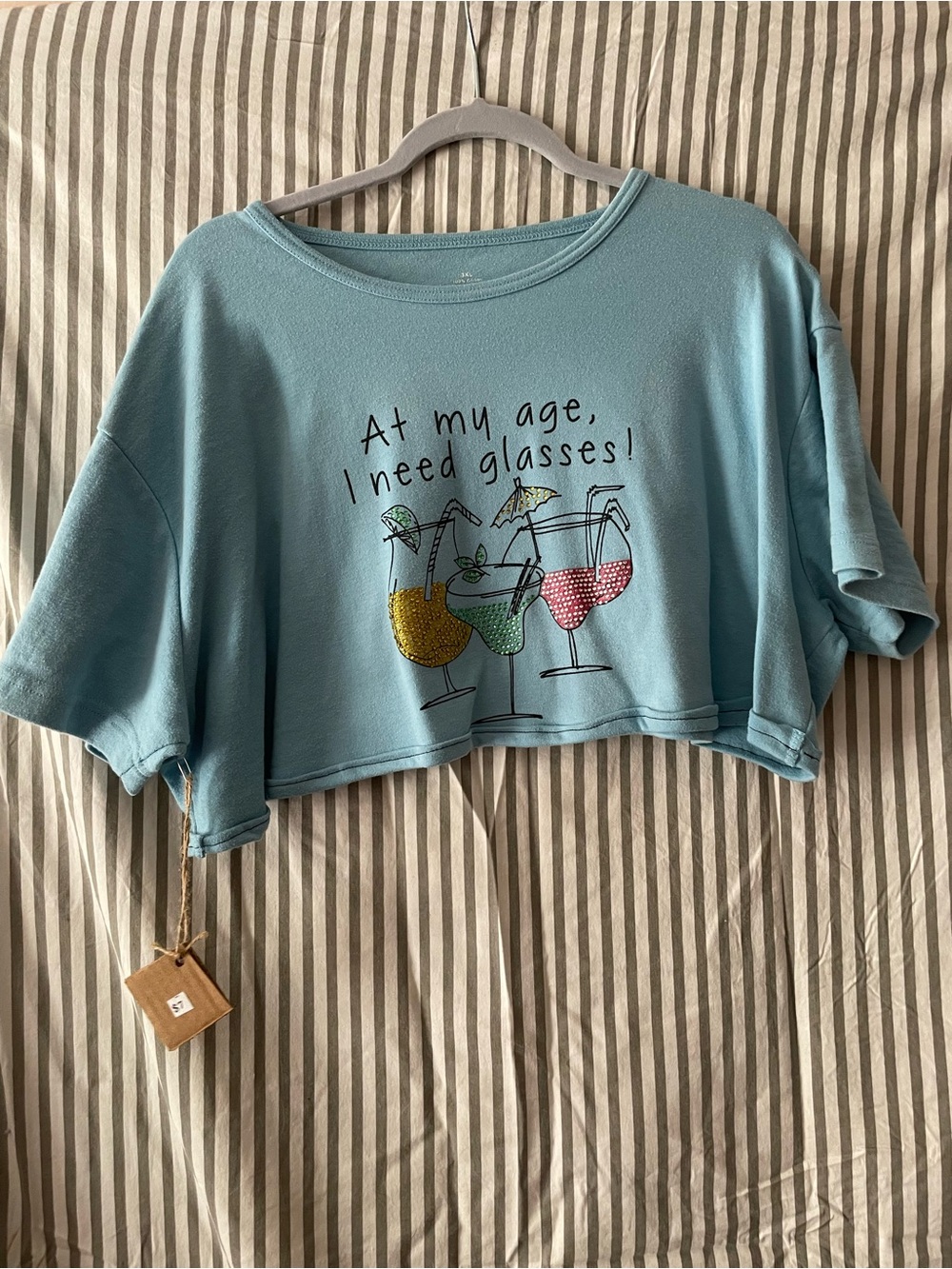 I Need Glasses Crop Top cotton durable - Picture 1 of 4